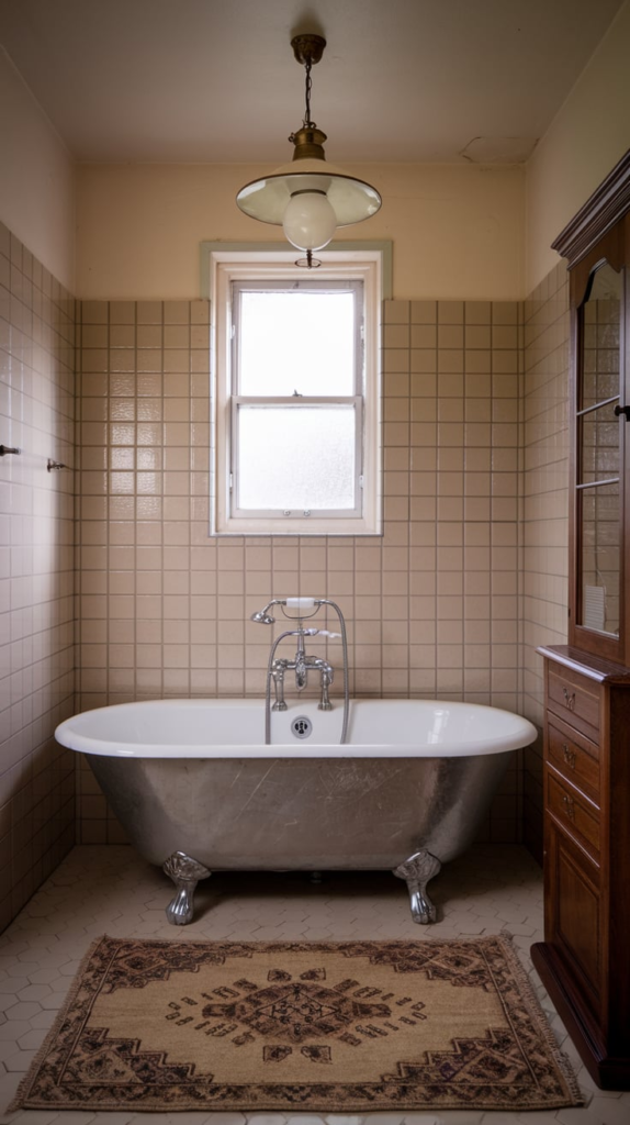 Bathroom with statement wall