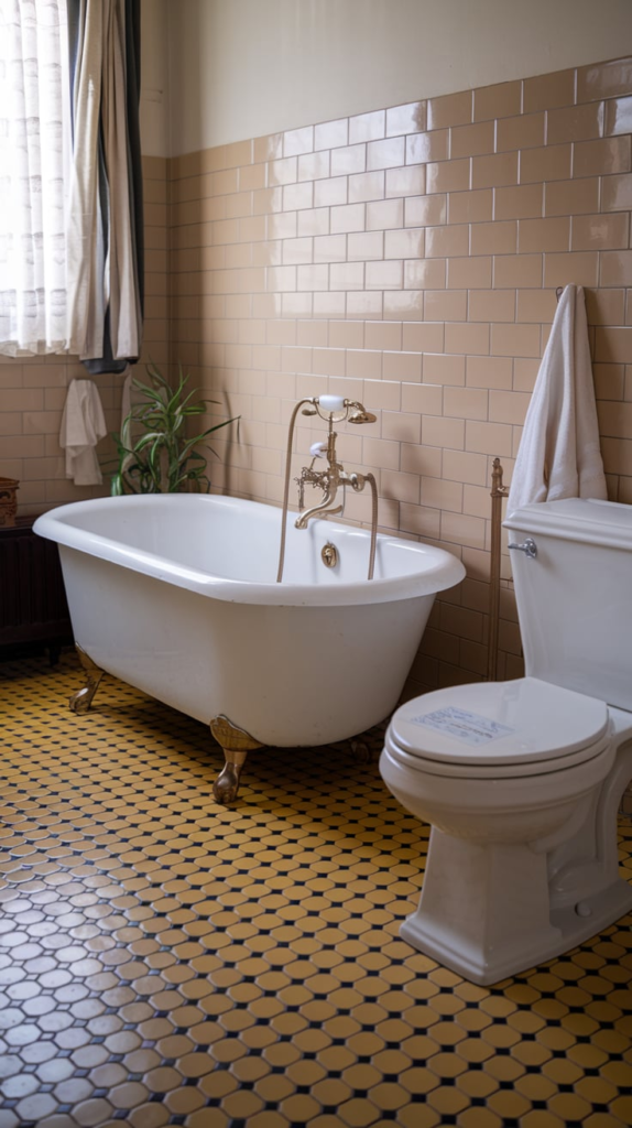 Natural elements in bathroom