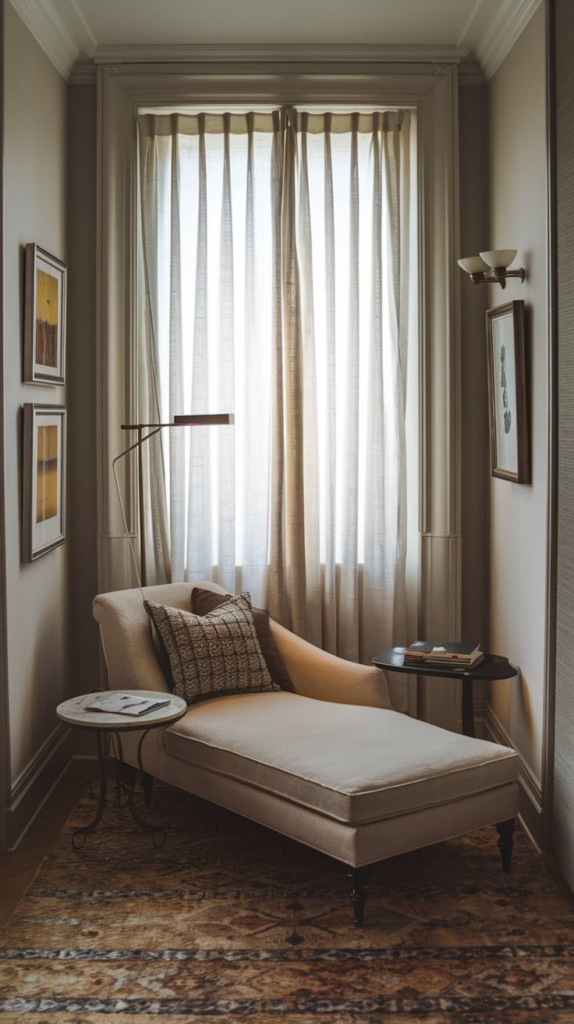 Stacked floor cushions reading nook