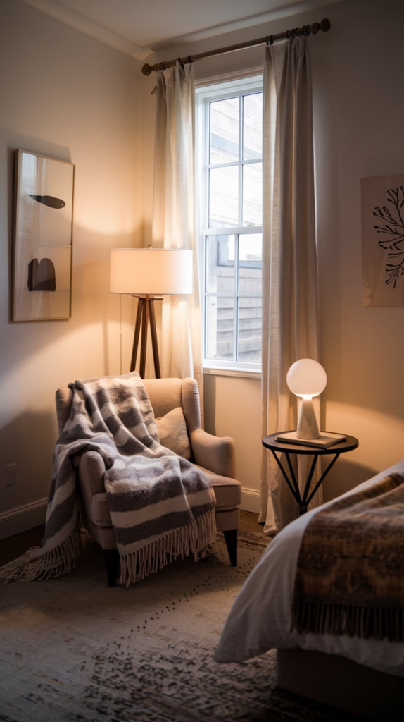 Bay window reading nook