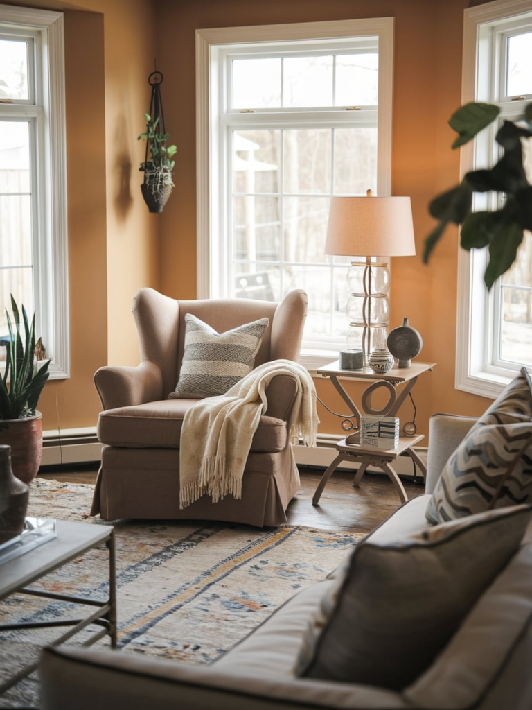Fireplace reading nook