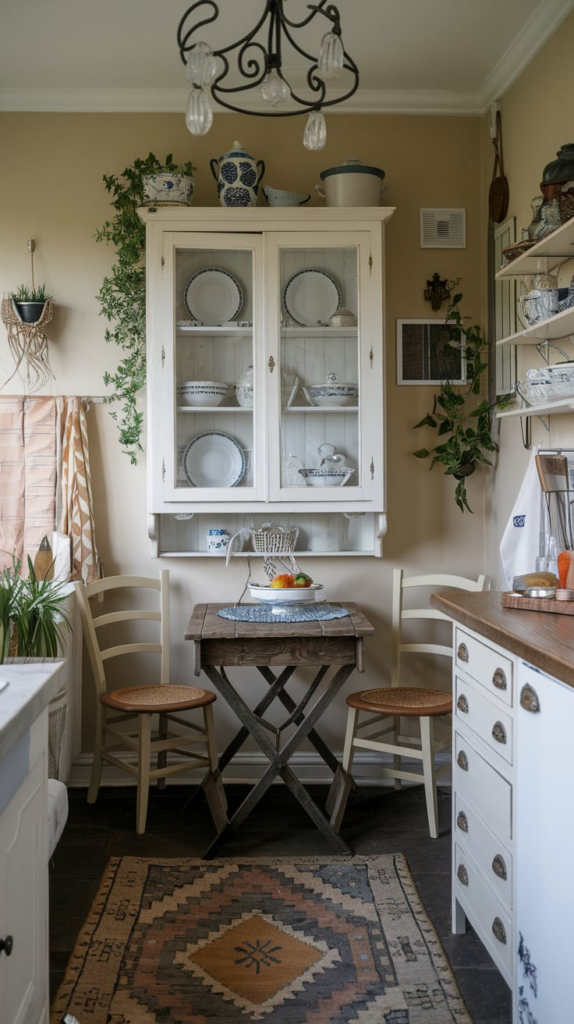 Vertical shelving in small apartment