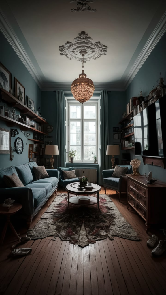 Glass furniture in small apartment