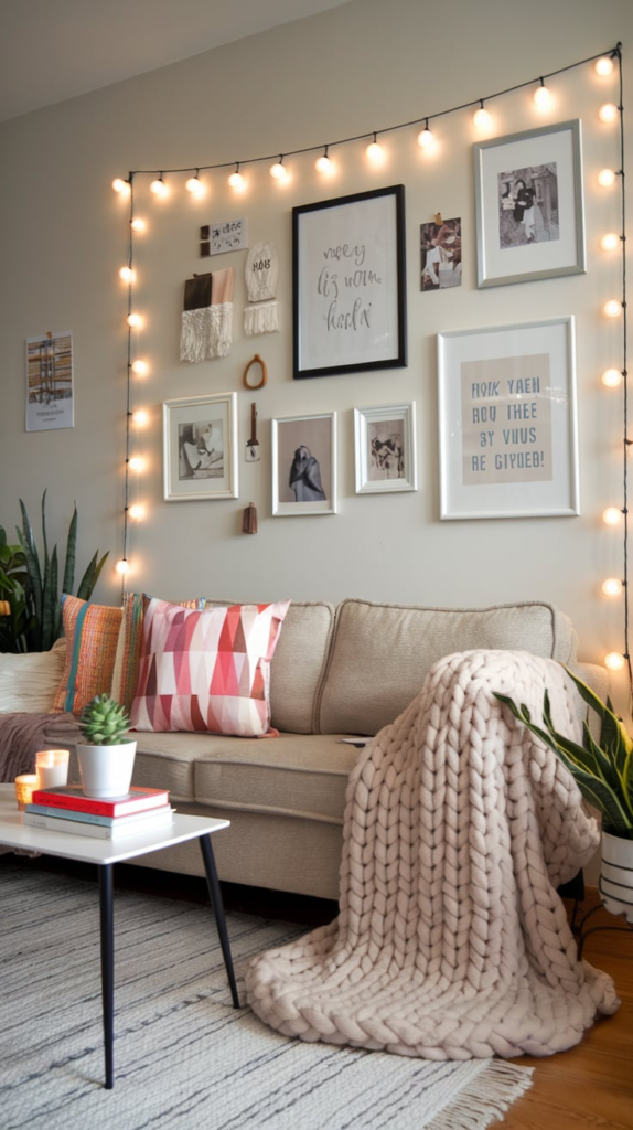 Neutral color palette with pops of color