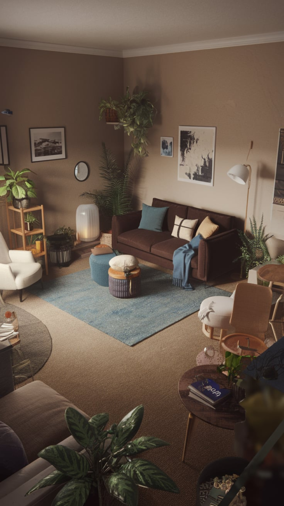 Curtains in small apartment