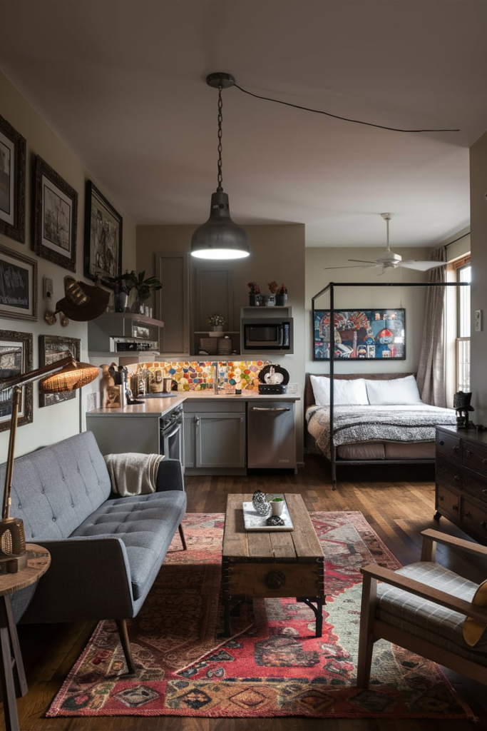 Hidden storage in small apartment