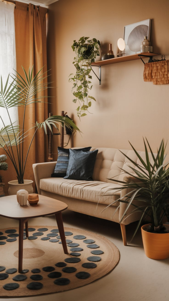Lofted bed in small apartment