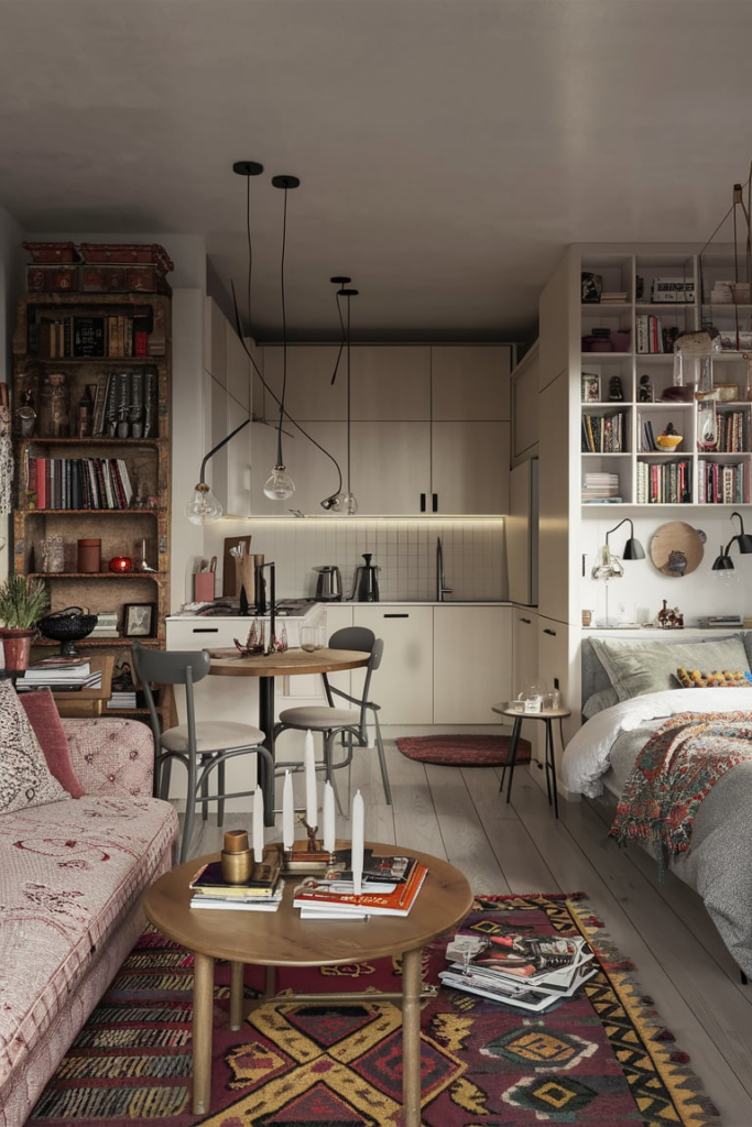 Personal artwork in small apartment