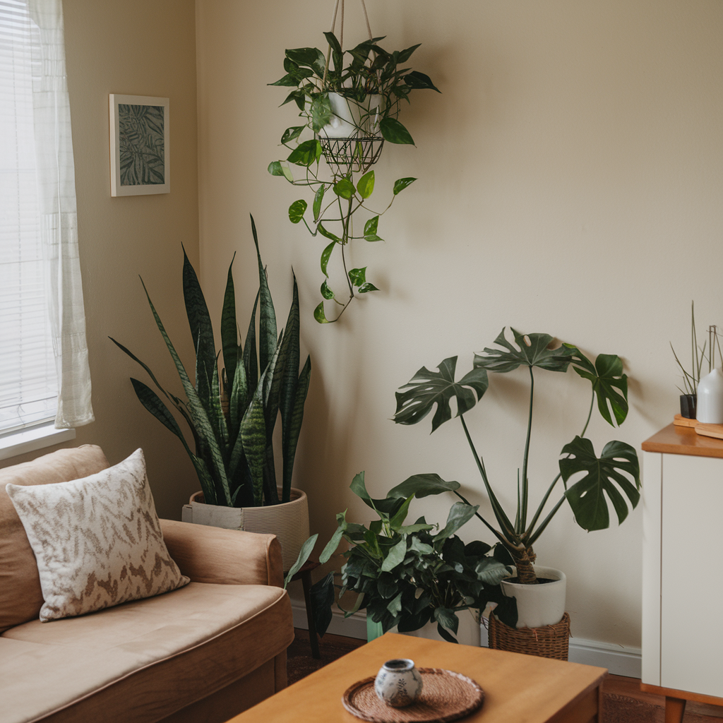 Mix of vintage and modern furniture