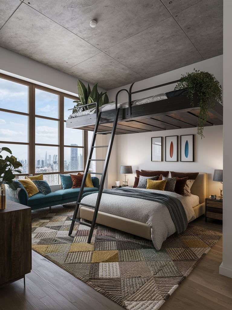 Neutral palette with colorful accents