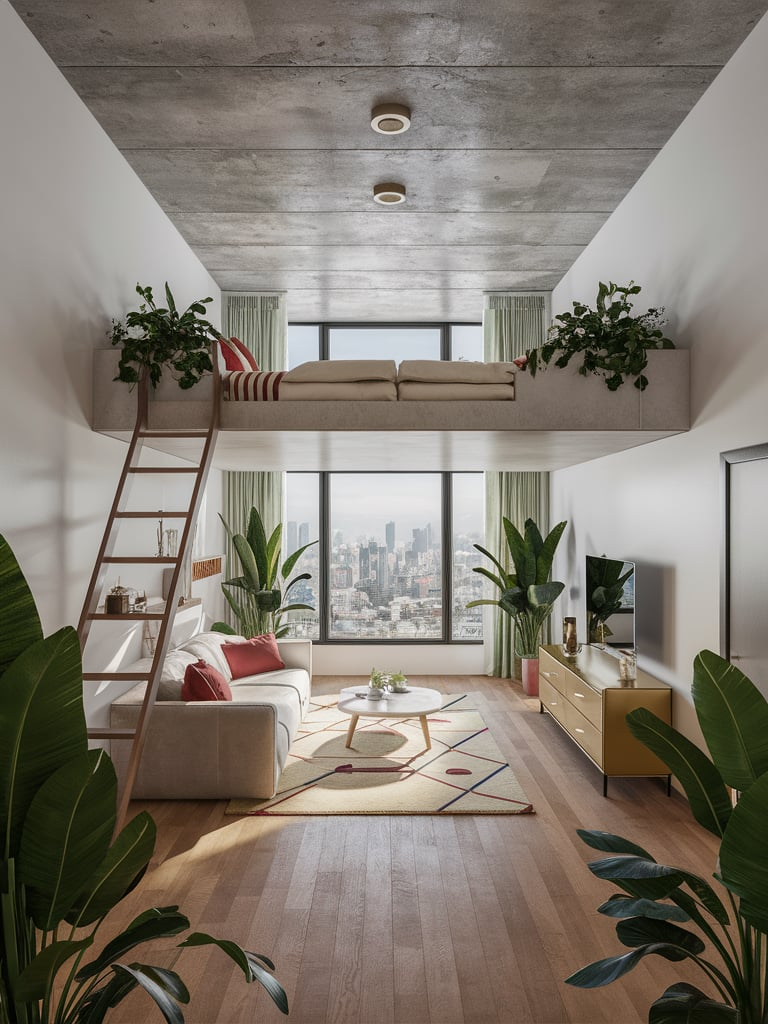 Indoor plants in loft