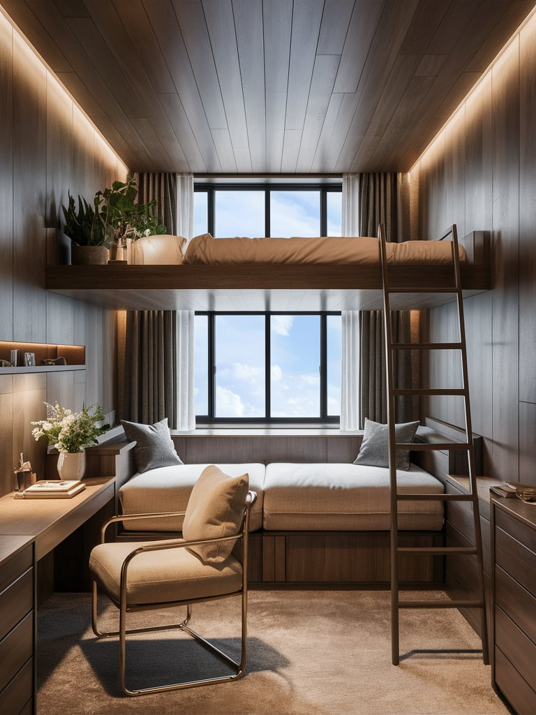 Mix of vintage and modern furniture