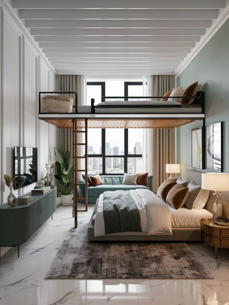 Mirrors to enlarge loft space
