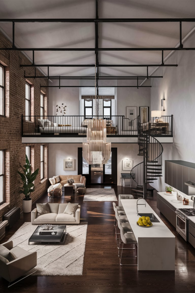 Home bar in loft