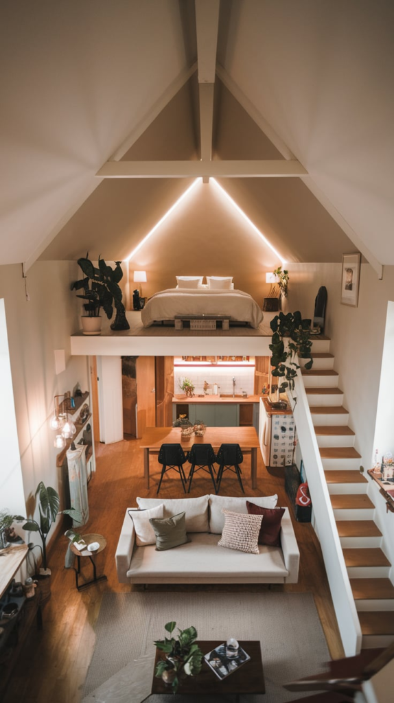 Stylish loft apartment interior