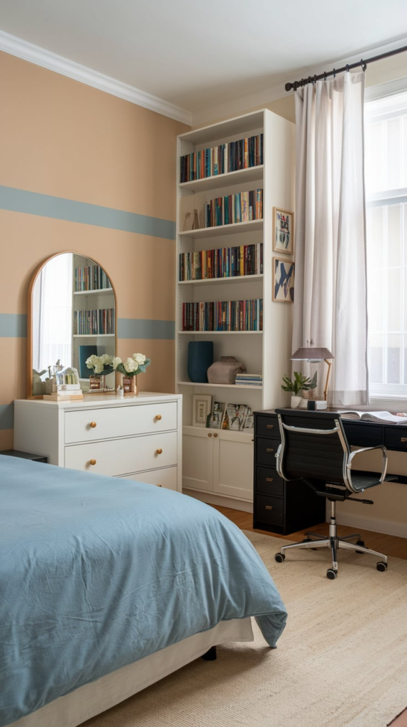 Multi-functional furniture in small bedroom