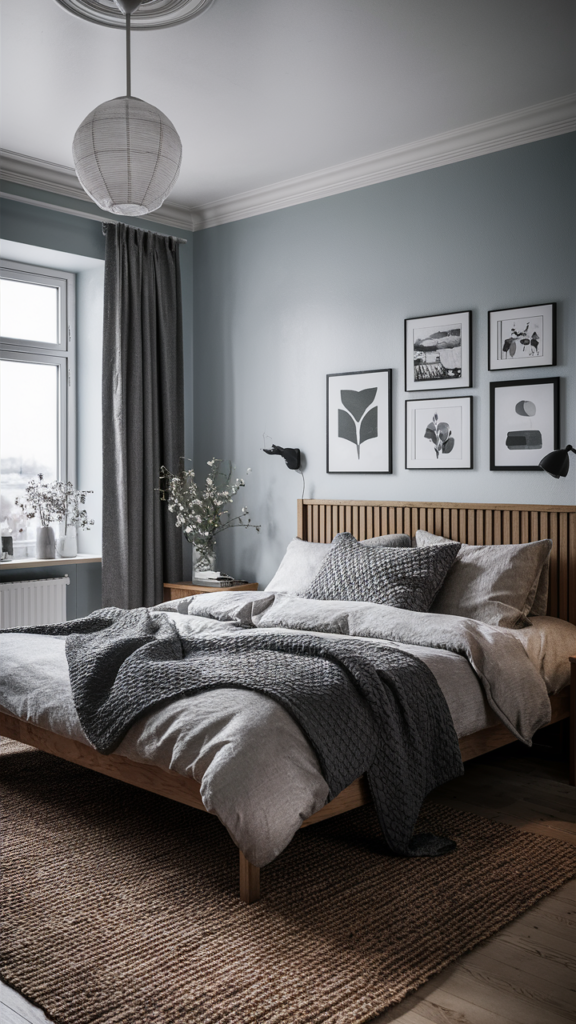 Gallery wall with art and photos