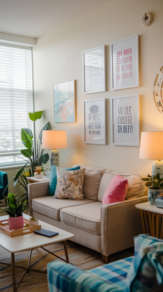 Rugs separating apartment zones