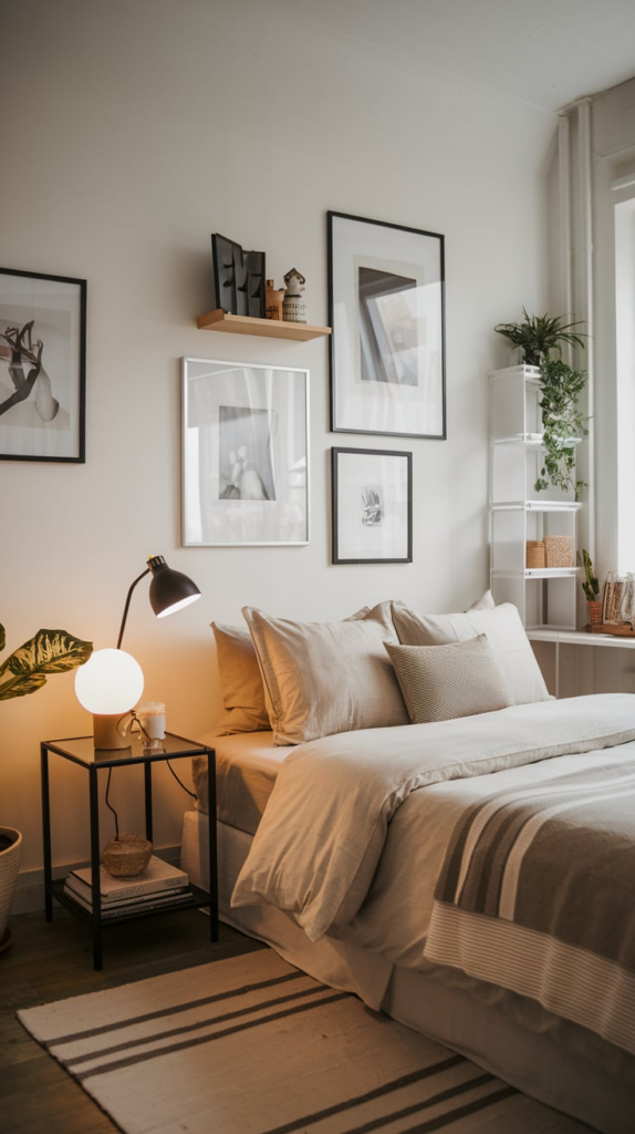 Personal artwork in bedroom