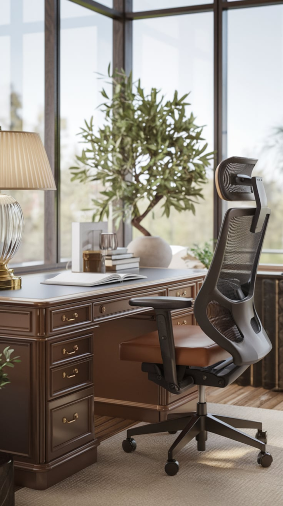 Home office with natural light