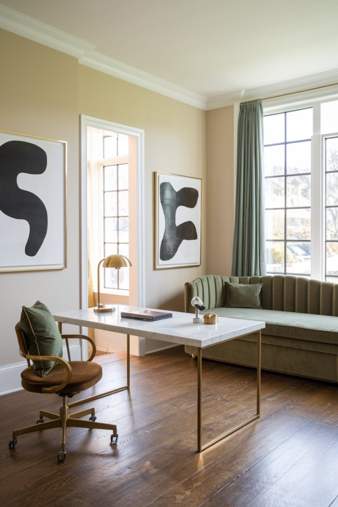 Monochromatic home office design