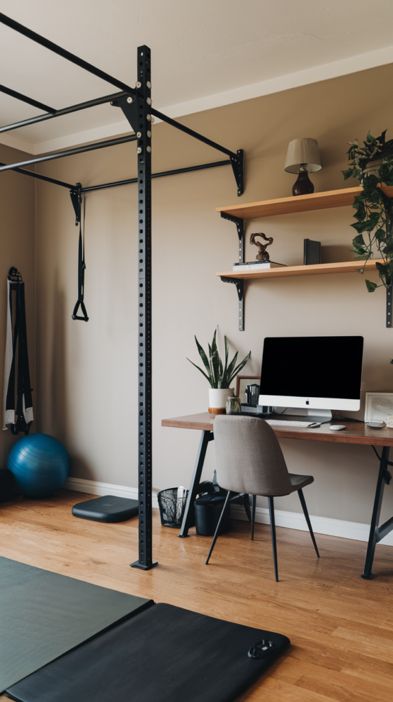 Integrated desk and exercise bike