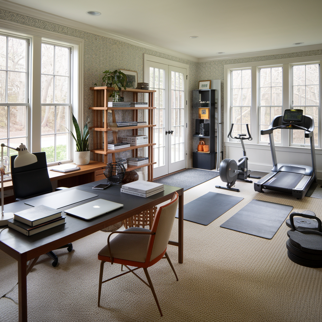 Creative storage under desk for resistance bands