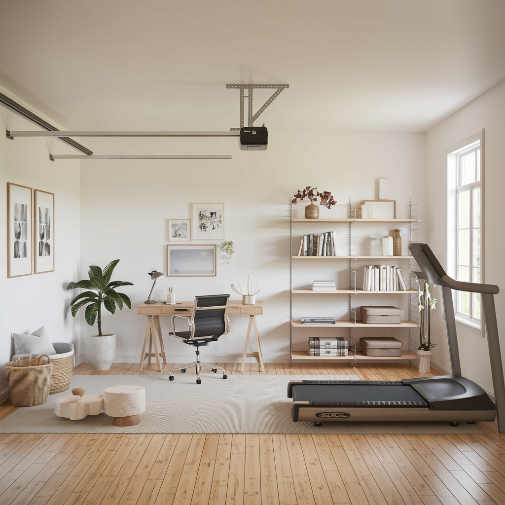 Desk with integrated cable machine