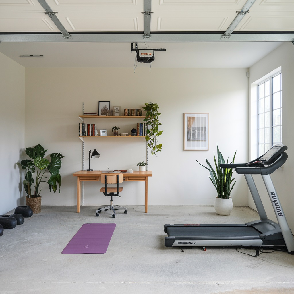 Fitness desk with built-in massager