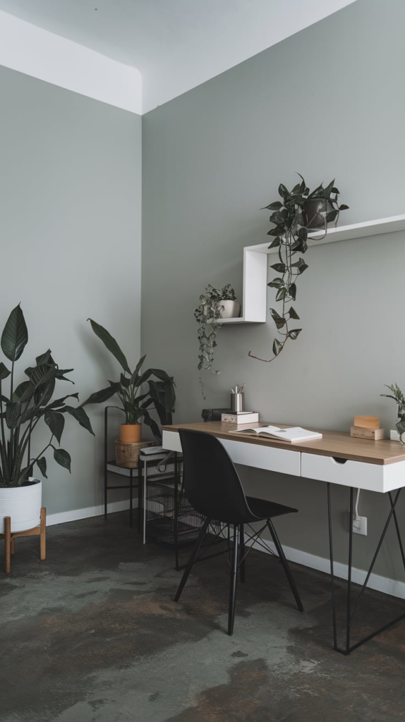 Statement lighting in home office