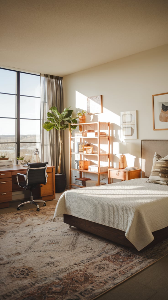 Loft bed with workspace underneath