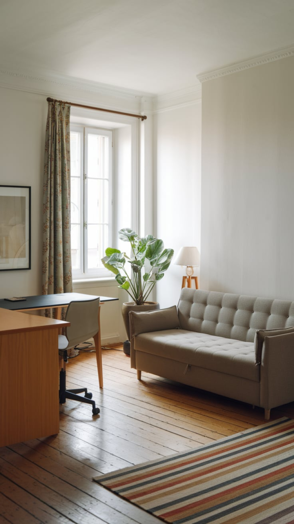 Built-in desk in guest room office combo