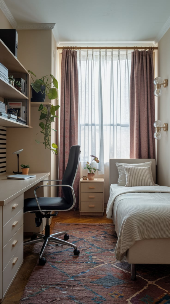 Hidden storage in multifunctional room