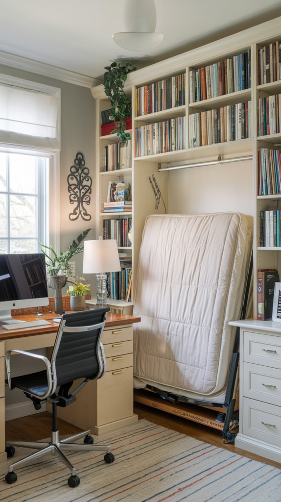 Cozy home office guest room combo