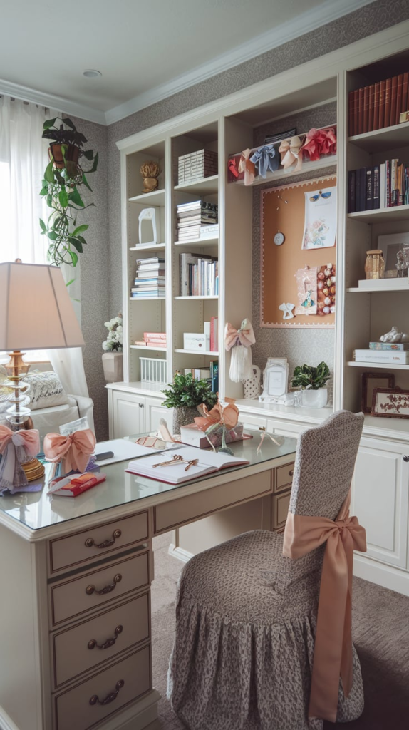 Elegant desk and chair in home office