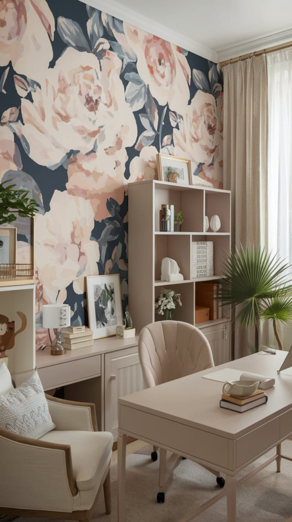 Gold accents in home office