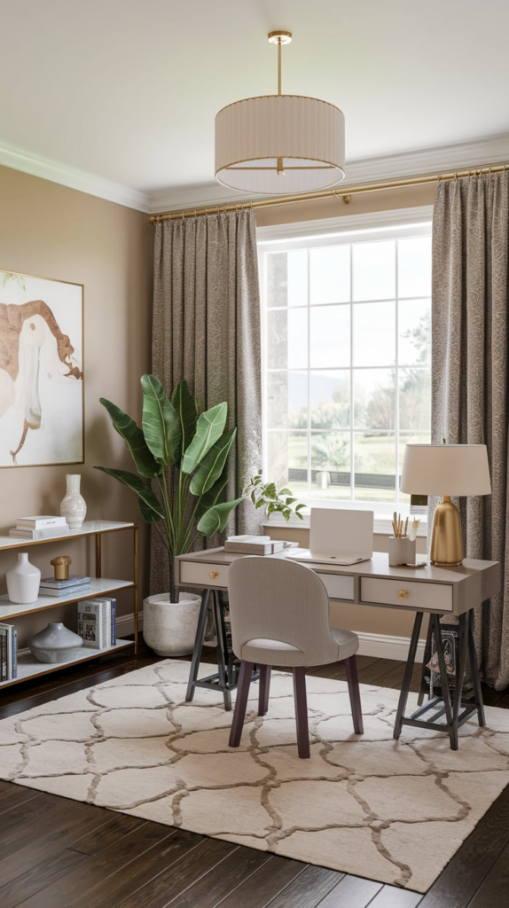 Statement chair in home office