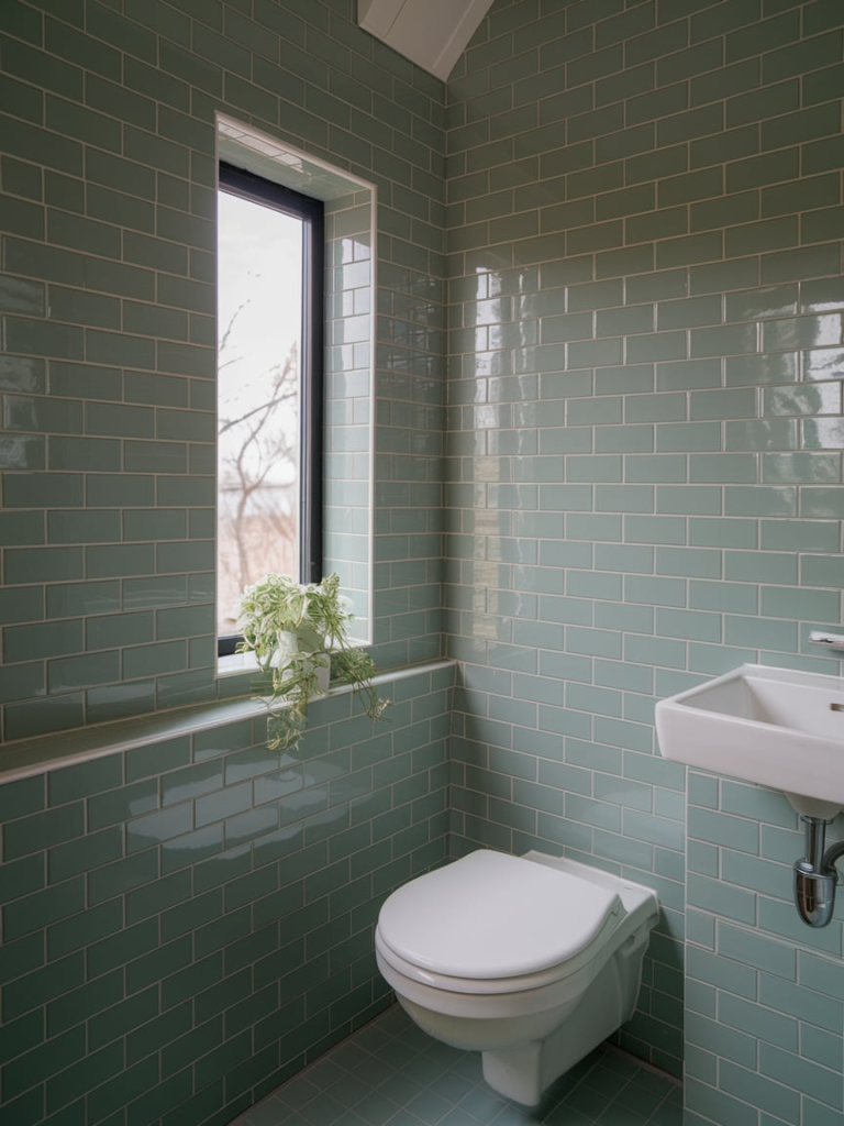 Accent wall in bathroom