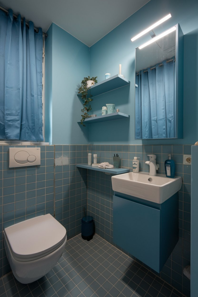 Patterned bathroom tiles