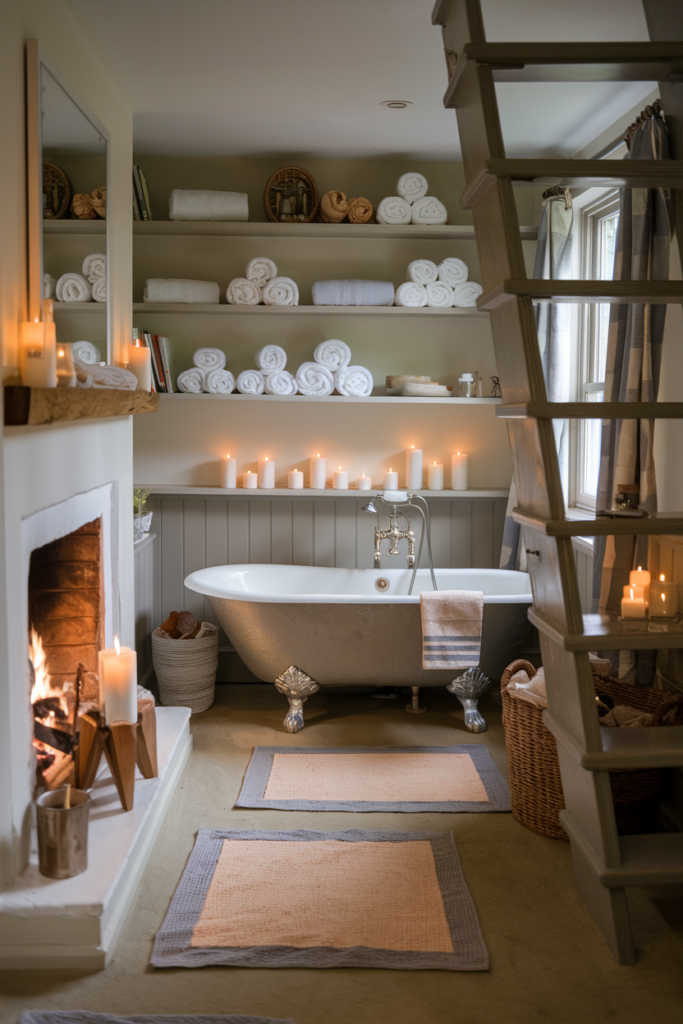 Wooden bathroom flooring