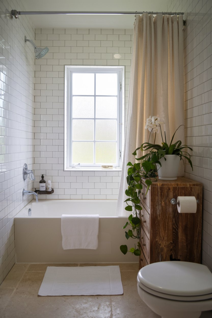 Beadboard paneling in bathroom