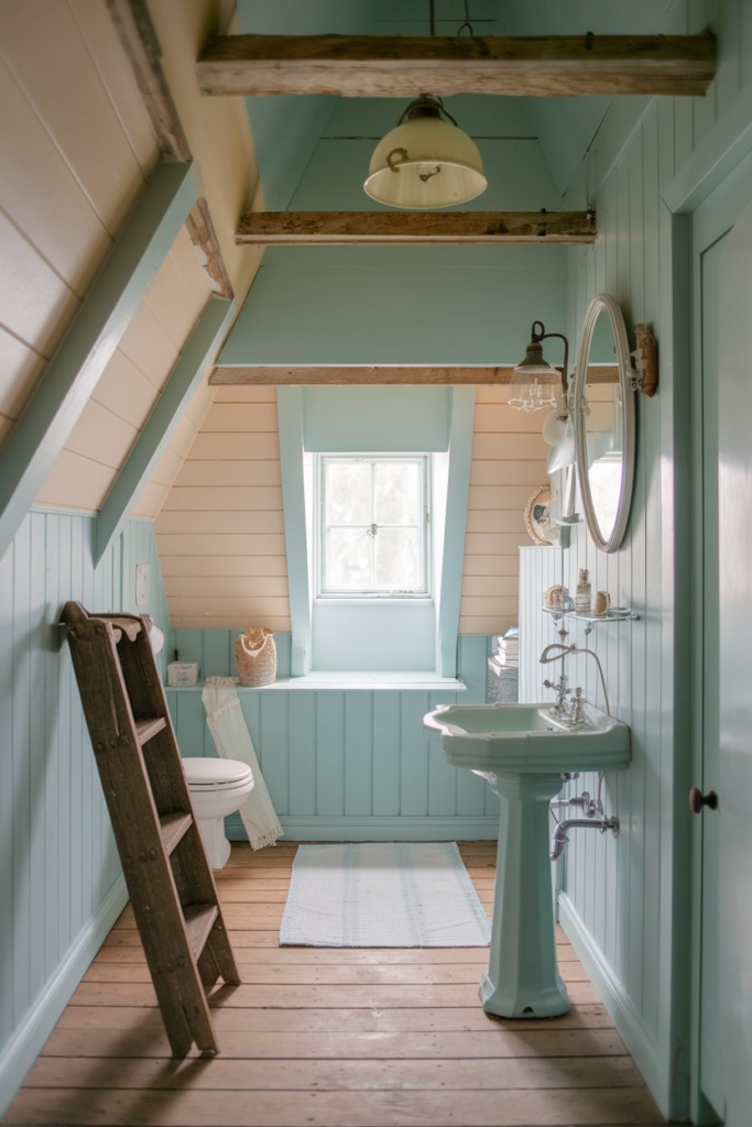 Brass and copper bathroom accents