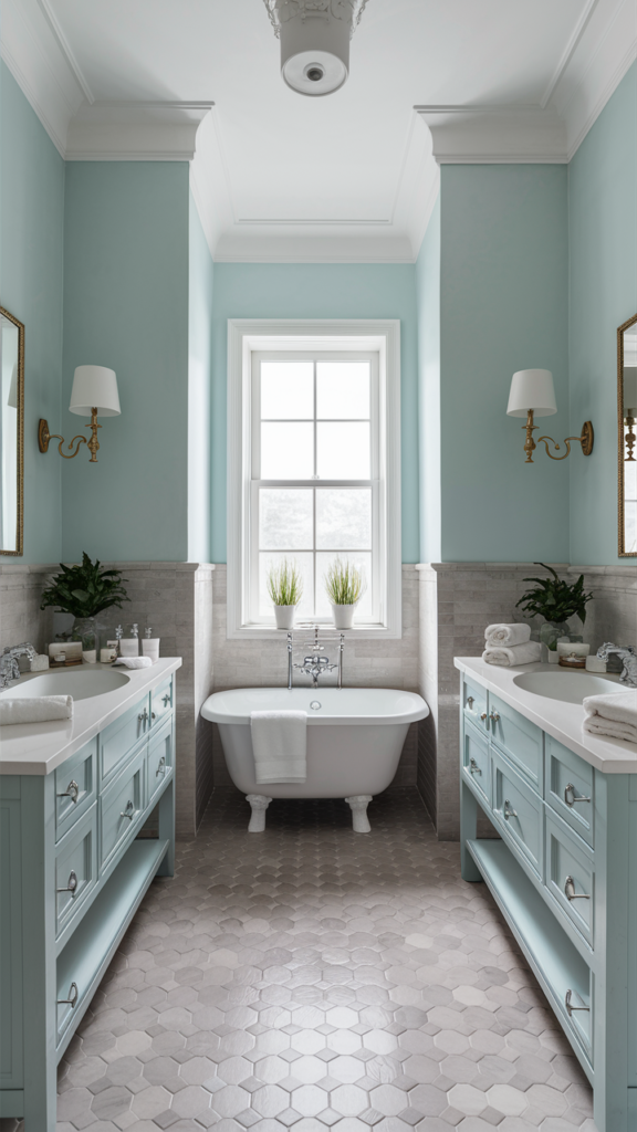 Bathroom with open shelving