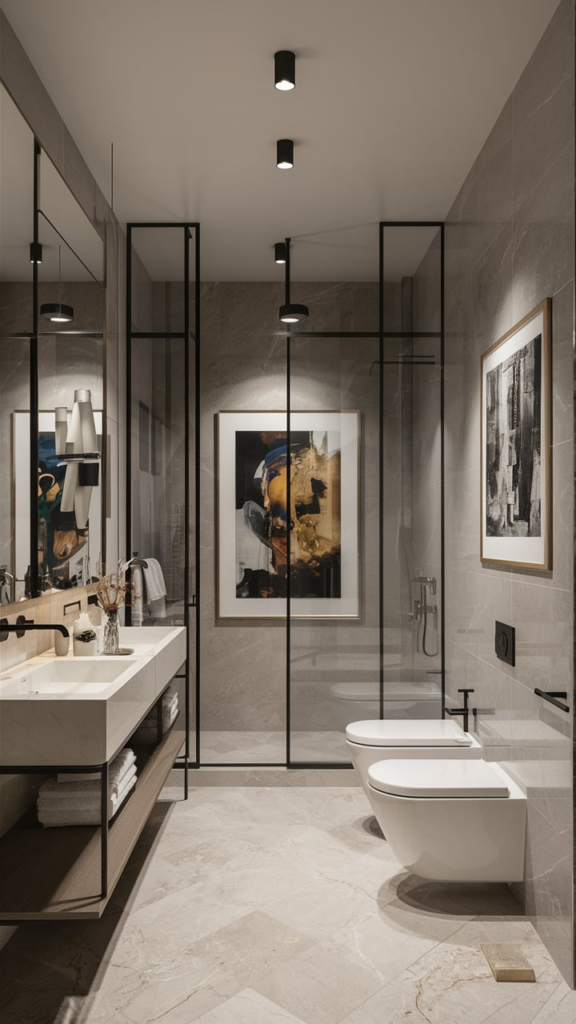 Nature-inspired bathroom art