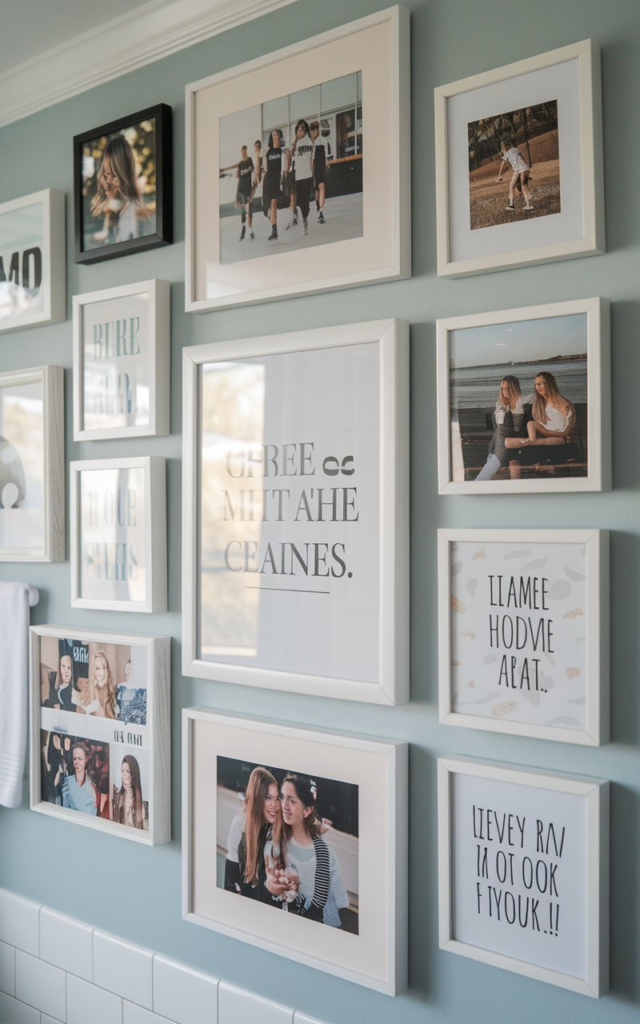 Colorful bathroom prints