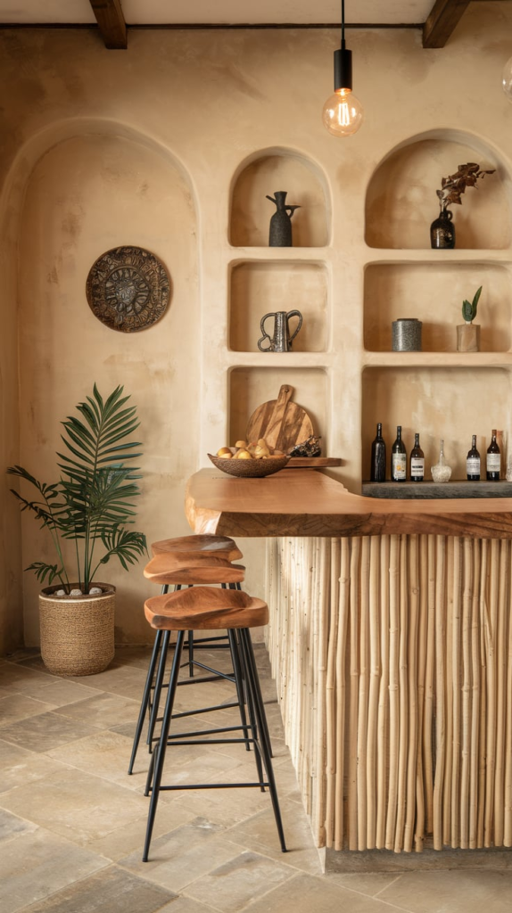 Colorful kitchen bar with bold accents