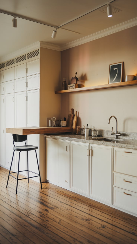 Industrial kitchen bar with metal accents