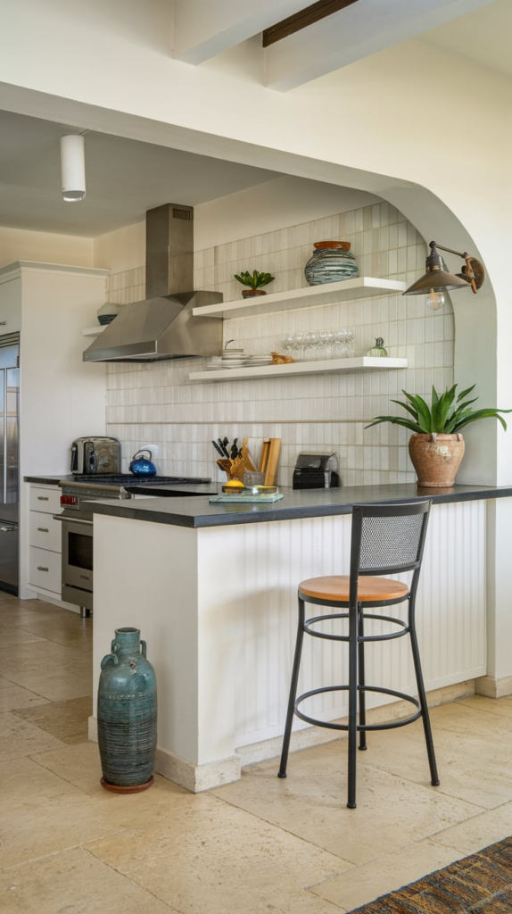Foldable kitchen bar for space efficiency