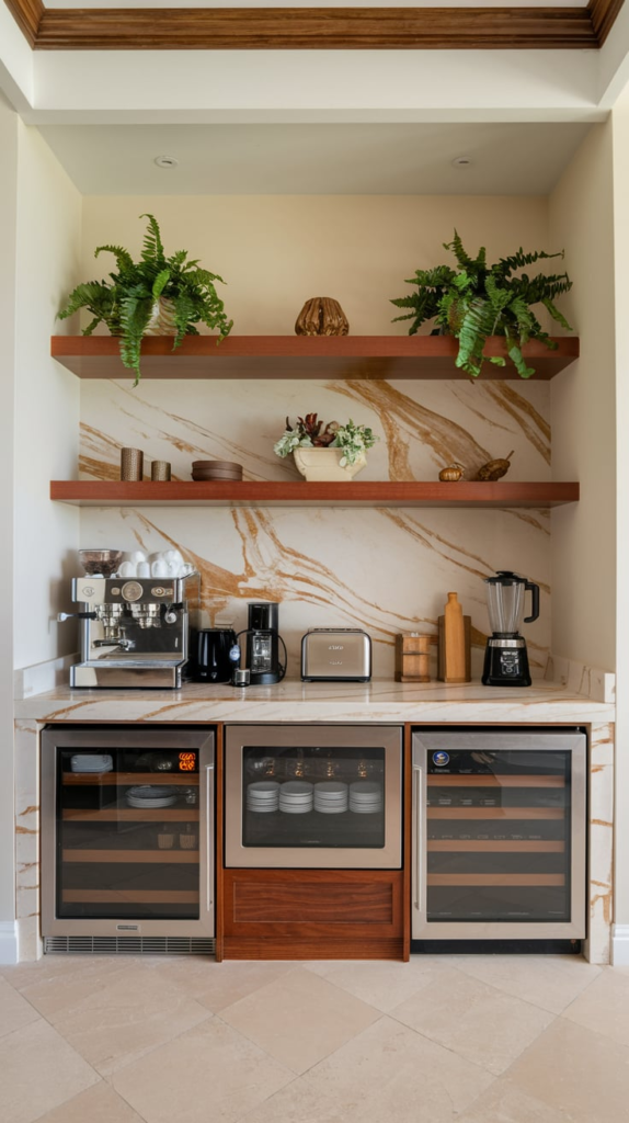 Kitchen bar with built-in storage