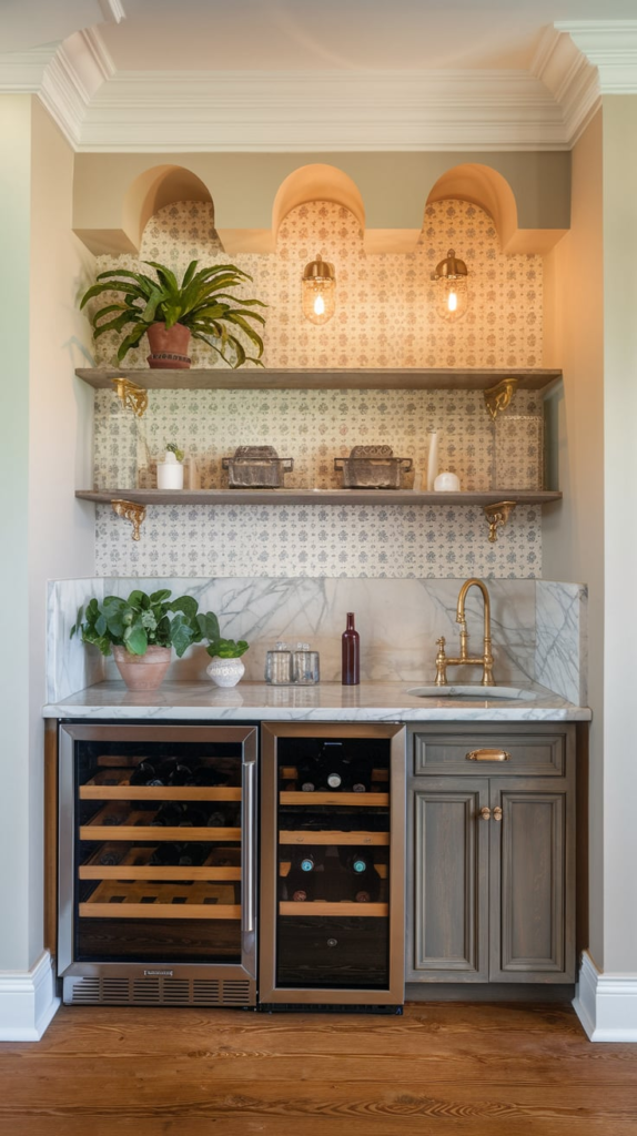 Glass kitchen bar with modern design